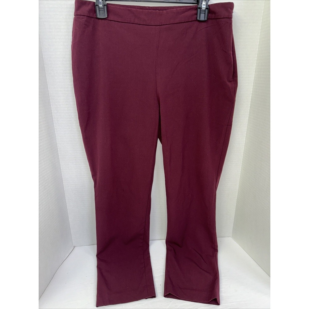 Chaus Net York Pants Women's Size 10 Maroon Skinny 1/4 Zip Up Dress Pants - Picture 1 of 5